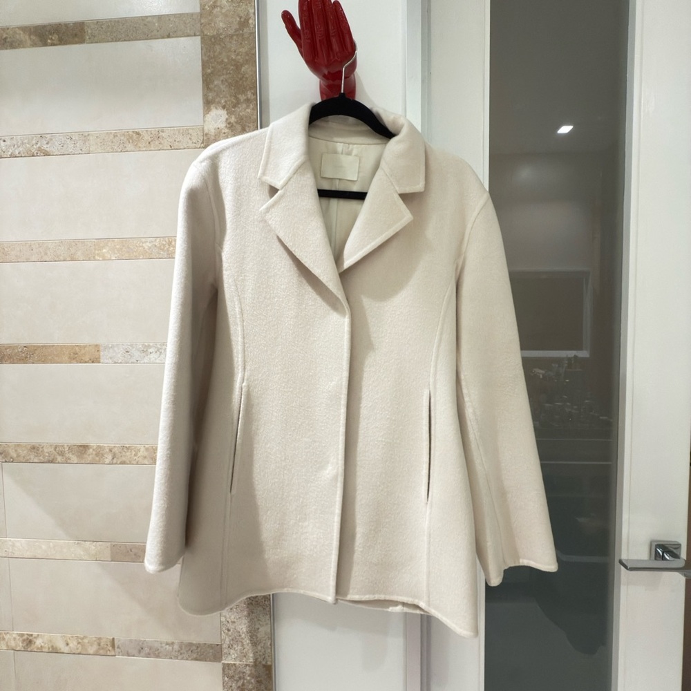 Oversized Elegant Cream Women's Coat - S
